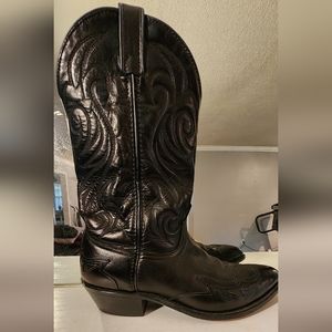 VTG Vintage Code West Black Leather Mens Size 8.5 Western Boots